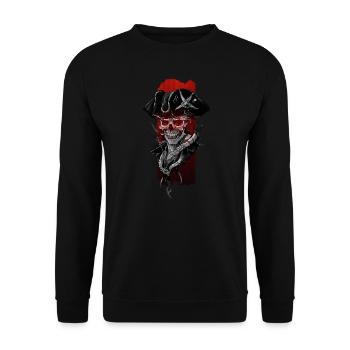 Crimson Gaze: Fluch des Piraten - Unisex Pullover - Schwarz - Vorne - Alina (178cm) & Michal (187cm)