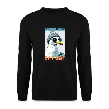 Don't babble that's okay Hamburg dialect seagull funny - Unisex Sweatshirt - black - Front - Alina (178cm) & Michal (187cm)