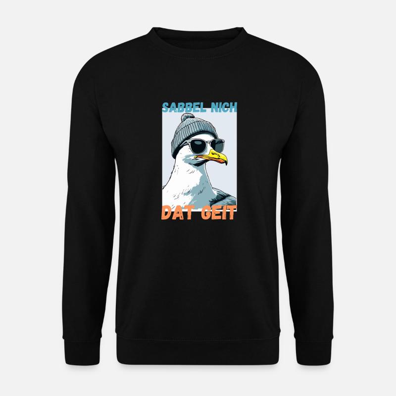 Sabbel nich dat geit Hamburg Dialekt Möwe Lustig - Unisex Pullover - Schwarz