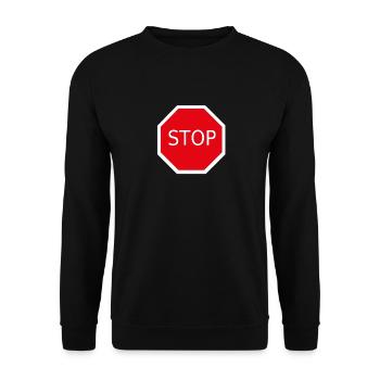 Stop sign street sign stop - Unisex Sweatshirt - black - Front - Alina (178cm) & Michal (187cm)