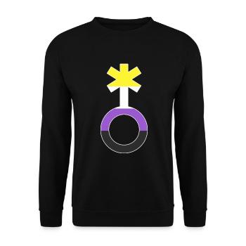 Nonbinary Gender Neutral Symbol Nonbinary - Unisex Sweatshirt - black - Front - Alina (178cm) & Michal (187cm)
