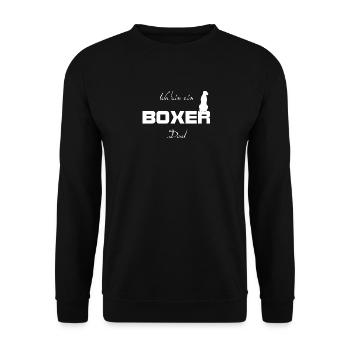 Boxerdesign für Boxerdads - Ich bin ein Boxer Dad - Unisex Pullover - Schwarz - Vorne - Alina (178cm) & Michal (187cm)
