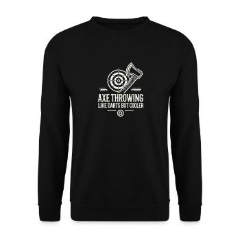 Axtwerfen wie Darts, aber cooler - Unisex Pullover - Schwarz - Vorne - Alina (178cm) & Michal (187cm)