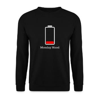 Monday and the battery is empty - Unisex Sweatshirt - black - Front - Alina (178cm) & Michal (187cm)