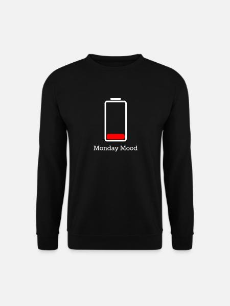 Montag und der Akku leer - Unisex Pullover - Schwarz