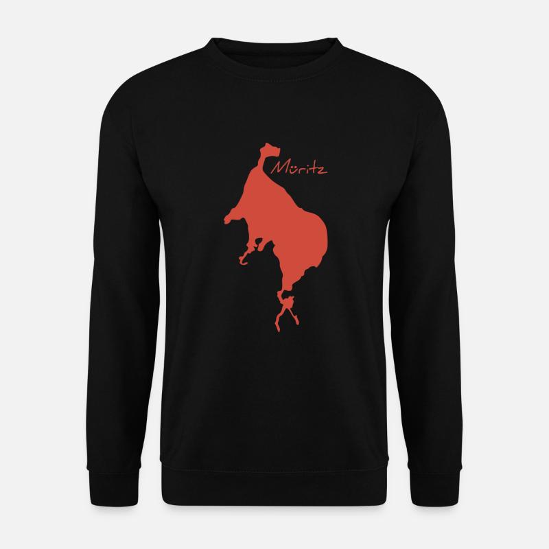 Müritz See Karte - Unisex Pullover - Schwarz