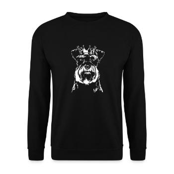 MINIATURE SCHNAUZER Krone Dogs Dog Wilsigns - Unisex Sweatshirt - black - Front - Alina (178cm) & Michal (187cm)