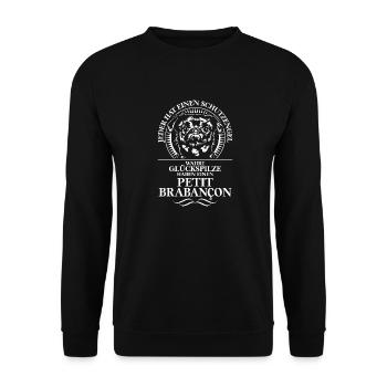 PETIT BRABANCON Schutzengel Hunde Spruch Wilsigns - Unisex Pullover - Schwarz - Vorne - Alina (178cm) & Michal (187cm)