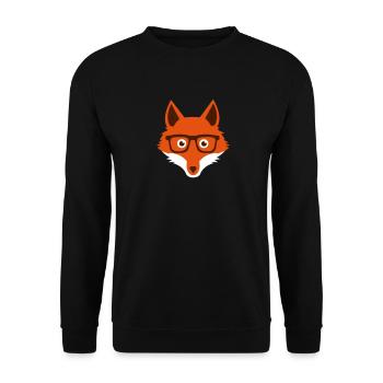 Sweet Funny hipster fox with nerd glasses - Unisex Sweatshirt - black - Front - Alina (178cm) & Michal (187cm)