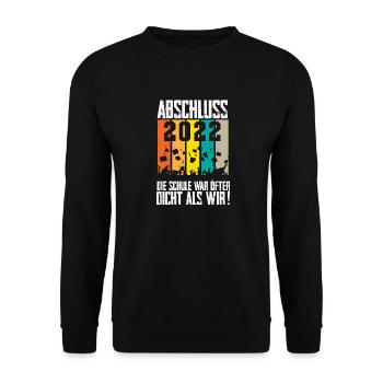 Abitur Abi & Abschluss 2022 Pandemie - Unisex Pullover - Schwarz - Vorne - Alina (178cm) & Michal (187cm)