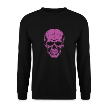 Grosser grinsender Skull - Unisex Pullover - Schwarz - Vorne - Alina (178cm) & Michal (187cm)