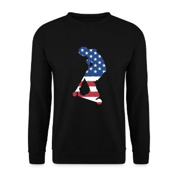 Sport Us Flag Scooter - Unisex Pullover - Schwarz - Vorne - Alina (178cm) & Michal (187cm)