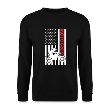 Sport Us Flag Motocross - Sweat-shirt Unisexe - noir - Devant - Alina (178cm) & Michal (187cm)