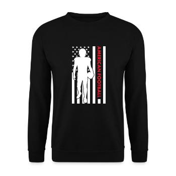 Sport Us Flag American Football - Unisex Pullover - Schwarz - Vorne - Alina (178cm) & Michal (187cm)
