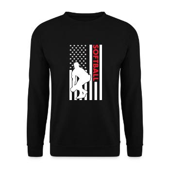 Sport Us Flag Softball - Unisex Pullover - Schwarz - Vorne - Alina (178cm) & Michal (187cm)