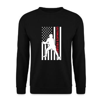 Sport Us Flag Ultimate Frisbee - Unisex Pullover - Schwarz - Vorne - Alina (178cm) & Michal (187cm)