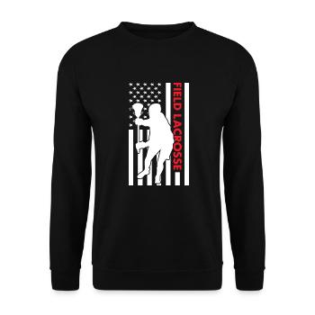 Sport Us Flag Field Lacrosse - Unisex Sweatshirt - black - Front - Alina (178cm) & Michal (187cm)
