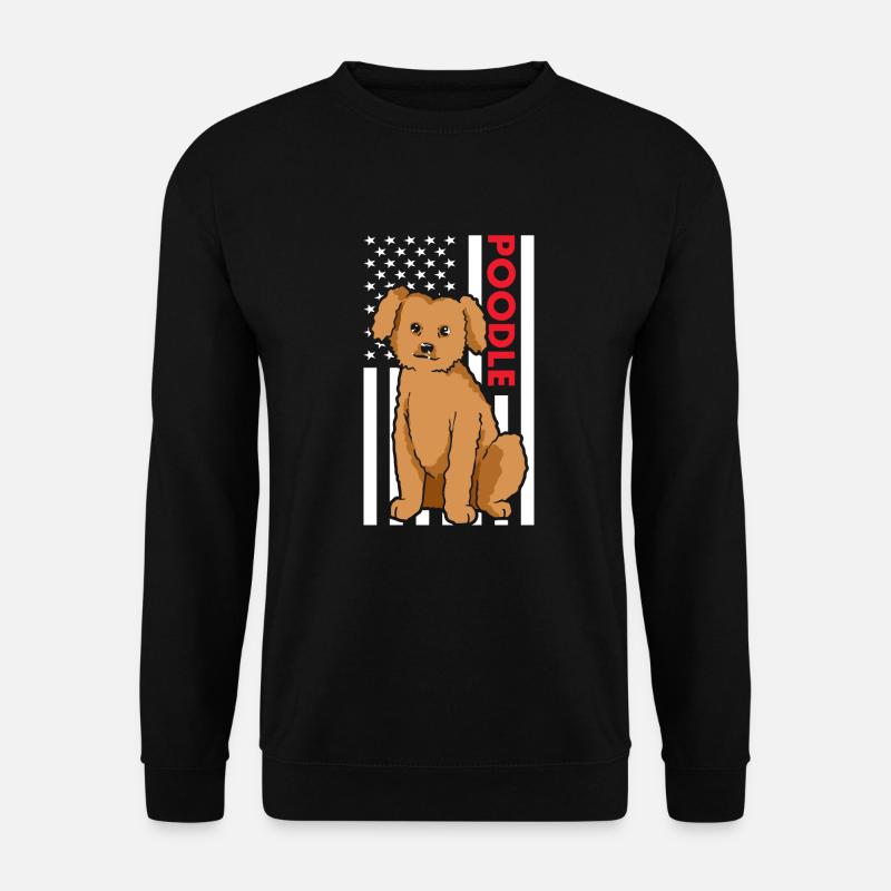 Poodle Us Flag - Unisex Pullover - Schwarz
