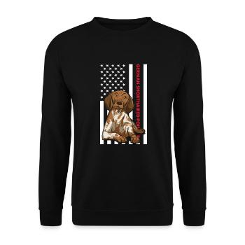 German Shorthaired Pointer Us Flag - Unisex Sweatshirt - black - Front - Alina (178cm) & Michal (187cm)