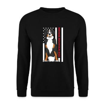 Bernese Mountain Dog Us Flag - Unisex Sweatshirt - black - Front - Alina (178cm) & Michal (187cm)