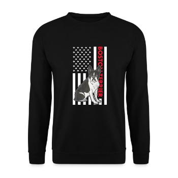 Boston Terrier Us Flag - Unisex Sweatshirt - black - Front - Alina (178cm) & Michal (187cm)