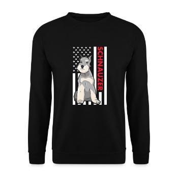 Schnauzer Us Flag - Sweat-shirt Unisexe - noir - Devant - Alina (178cm) & Michal (187cm)