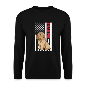 Drapeau de Shar Pei Us - Sweat-shirt Unisexe - noir - Devant - Alina (178cm) & Michal (187cm)