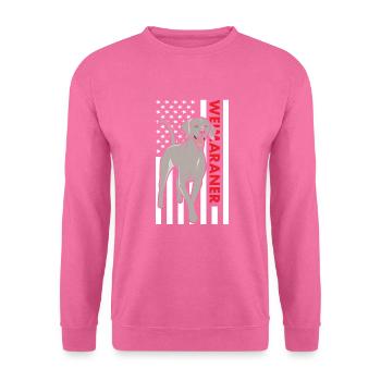 Braque de Weimar Us Flag - Sweat-shirt Unisexe - rose - Devant