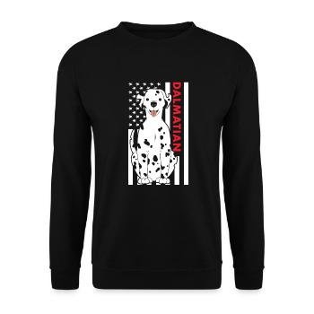 Dalmatian Us Flag - Unisex Sweatshirt - black - Front - Alina (178cm) & Michal (187cm)