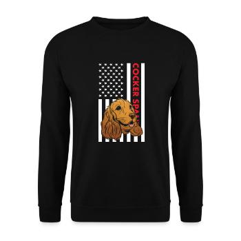Chien Corgi Us drapeau - Sweat-shirt Unisexe - noir - Devant - Alina (178cm) & Michal (187cm)