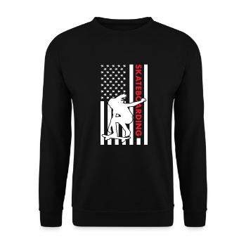 Sport Us Flag Skateboarding - Unisex Pullover - Schwarz - Vorne - Alina (178cm) & Michal (187cm)