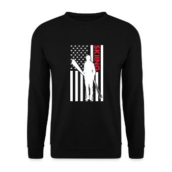 Sport Us Flag Skiing - Unisex Pullover - Schwarz - Vorne - Alina (178cm) & Michal (187cm)