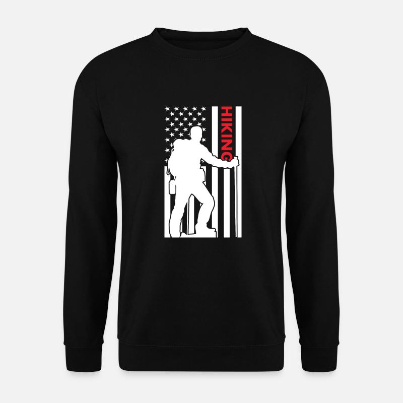 Hiker Us Flag Hiking - Unisex Sweatshirt - black