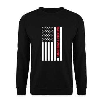 Baton Twirler Us Flag Baton Twirling - Unisex Sweatshirt - black - Front - Alina (178cm) & Michal (187cm)