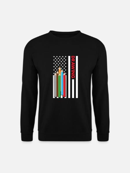 Drawer Us Flag Drawing - Unisex Sweatshirt - black
