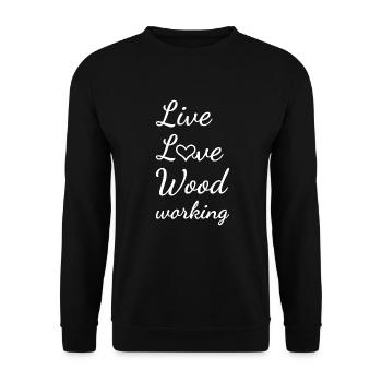 Menuisier en direct Amour Travail du bois - Sweat-shirt Unisexe - noir - Devant - Alina (178cm) & Michal (187cm)