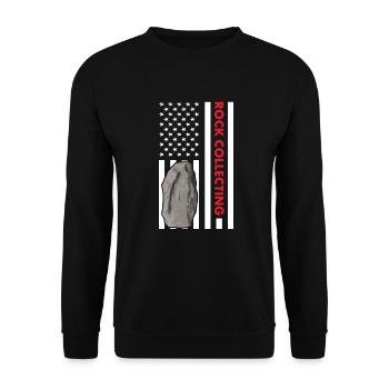 Rock Collector Us Flag Rock Collecting - Unisex Sweatshirt - black - Front - Alina (178cm) & Michal (187cm)