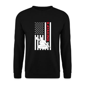 Kayakiste Drapeau Américain Kayak - Sweat-shirt Unisexe - noir - Devant - Alina (178cm) & Michal (187cm)