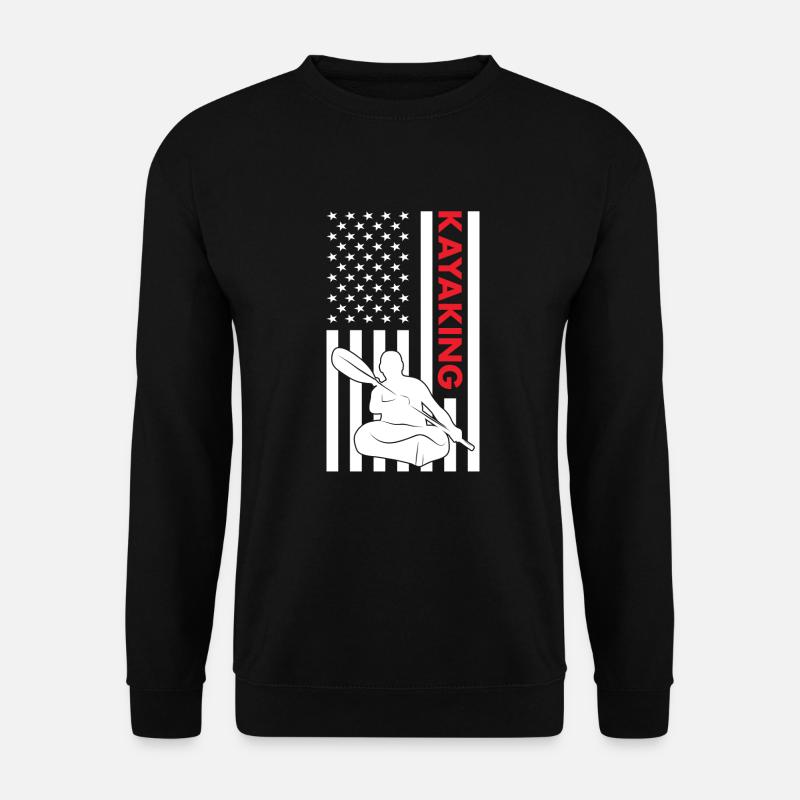 Kayaker Us Flag Kayaking - Unisex Sweatshirt - black