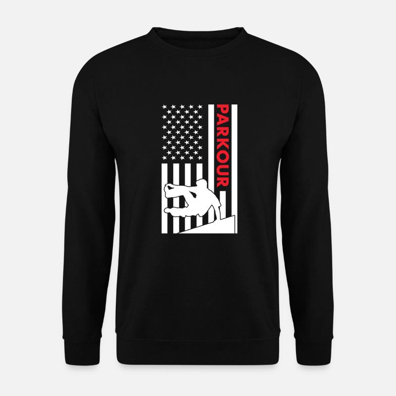 Traceur Us Flag Parkour - Unisex Sweatshirt - black