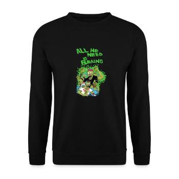 zombies love brains - Unisex Sweatshirt - black - Front - Alina (178cm) & Michal (187cm)