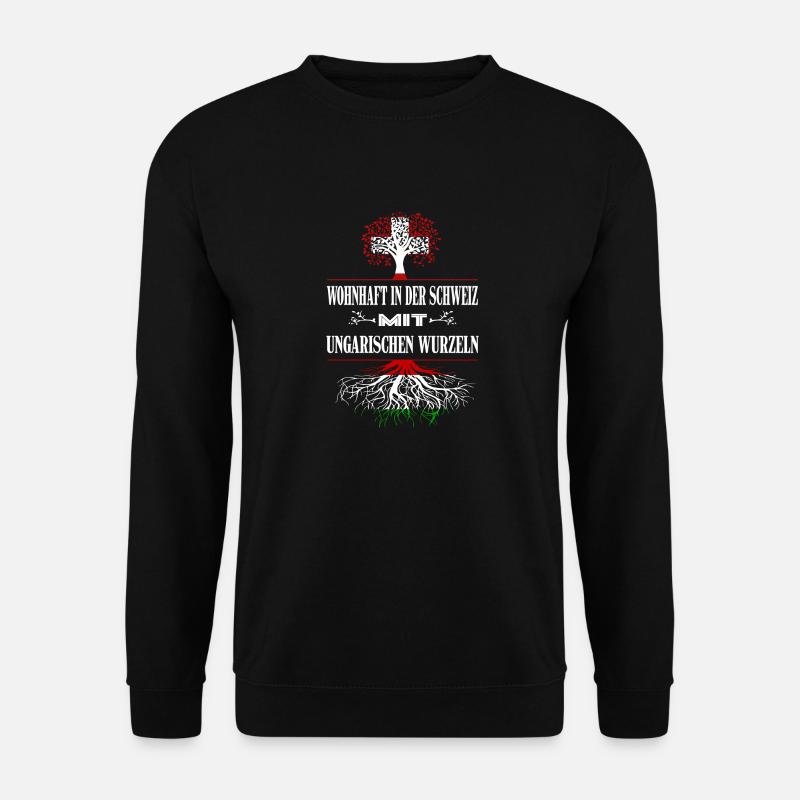 Schweiz-Ungarn - Unisex Pullover - Schwarz