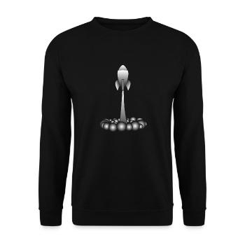 Rakete rocket - Unisex Pullover - Schwarz - Vorne - Alina (178cm) & Michal (187cm)
