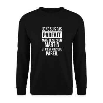 Nom de Famille - MARTIN - Sweat-shirt Unisexe - noir - Devant - Alina (178cm) & Michal (187cm)