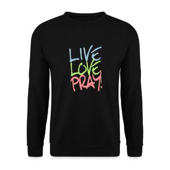 Live-Love-Pray! - Unisex Pullover - Schwarz - Vorne - Alina (178cm) & Michal (187cm)