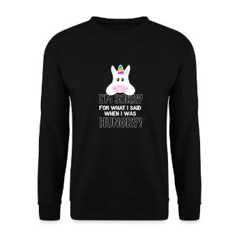 hungry Unicorn - Unisex Pullover - Schwarz - Vorne - Alina (178cm) & Michal (187cm)