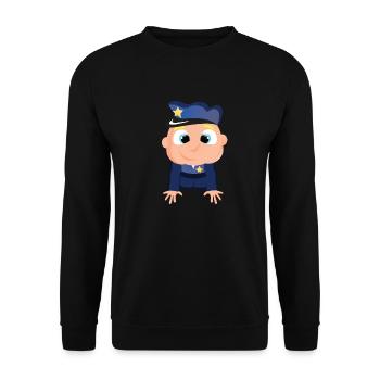 Bébé police - Sweat-shirt Unisexe - noir - Devant - Alina (178cm) & Michal (187cm)