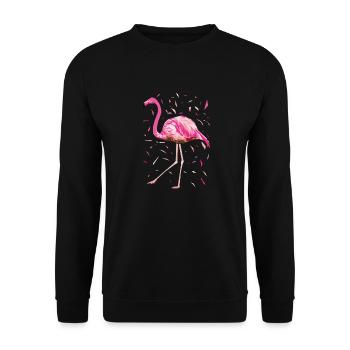 Poly feathers Flamingo pink summer pink bird - Unisex Sweatshirt - black - Front - Alina (178cm) & Michal (187cm)