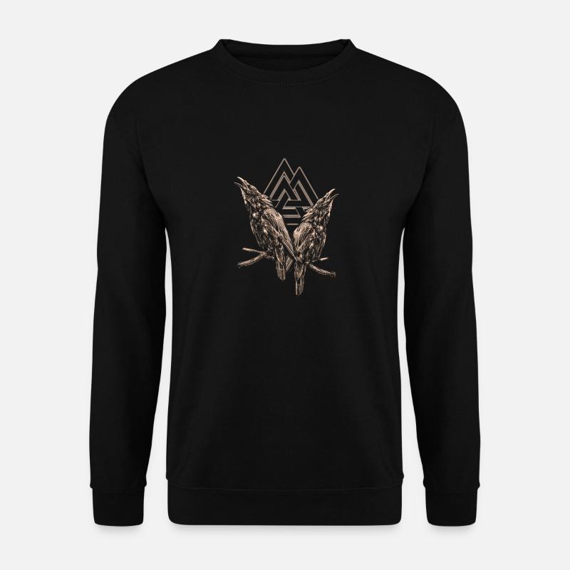 Vikinger Raven und Valknut - Unisex Pullover - Schwarz