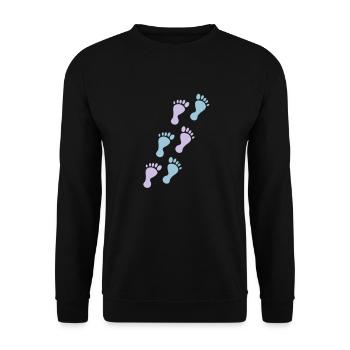 baby footprints - Sweat-shirt Unisexe - noir - Devant - Alina (178cm) & Michal (187cm)